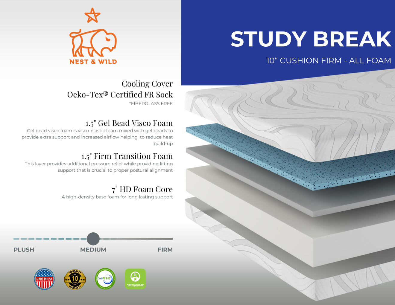 Study Break 10" Foam